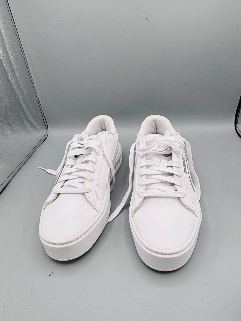 PUMA Smash Platform White Sneakers
